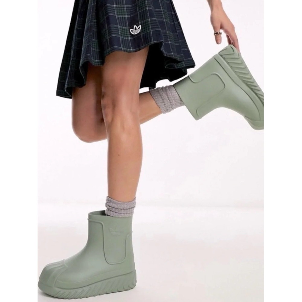Adidas Originals Adifom SST Boots Sage Green Shell Toe Ankle Rain Boots